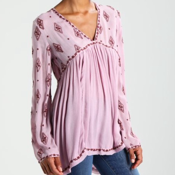 Free People Tops - Free People Diamond Embroidered Tunic